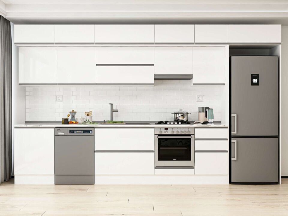 Alvinka 400X240 Cm High Gloss Mutfak Dolabı Mb-E90S60S50-1