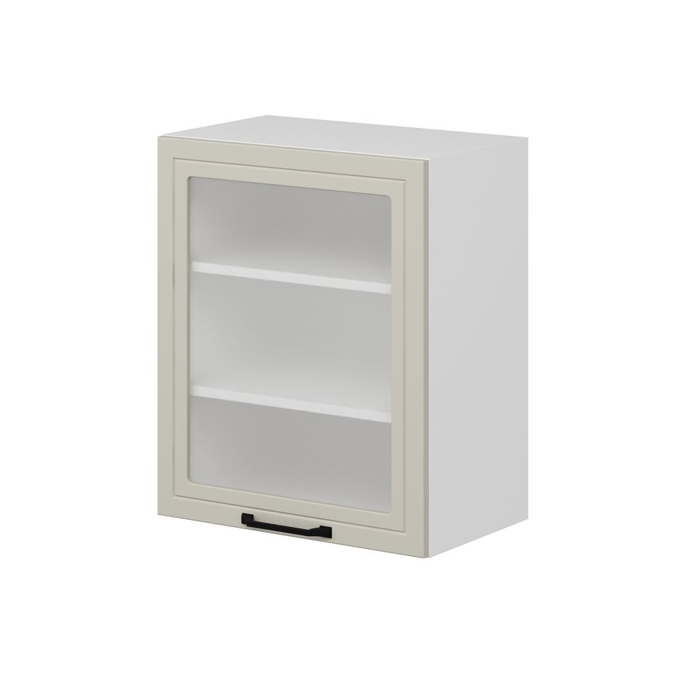 Alvinka Mutfak Modül Mbr_A Üst 1Dk2R 60-H72Cm Dolap Cam Beyaz Kumtaşı Mdf