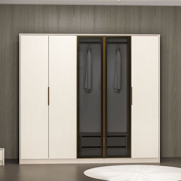 Kale Luxe 5 Kapaklı Gardrop - Kumtaşı