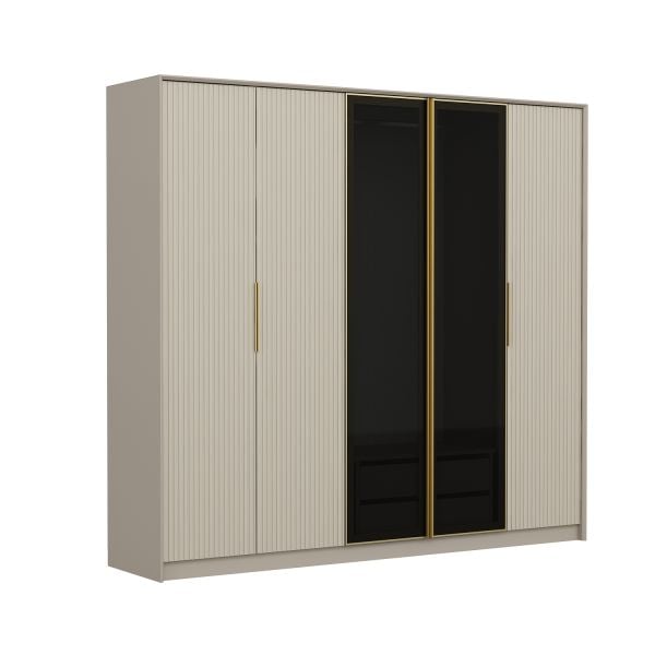 Kale Luxe 5 Kapaklı Gardrop - Kumtaşı