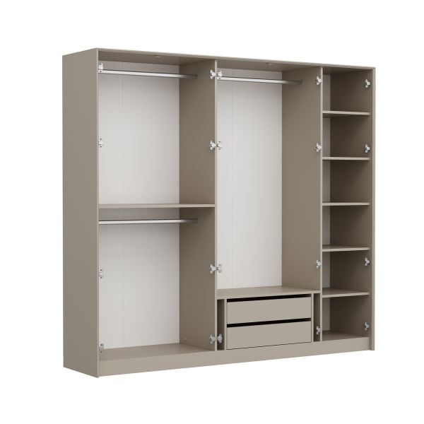 Kale Luxe 5 Kapaklı Gardrop - Kumtaşı