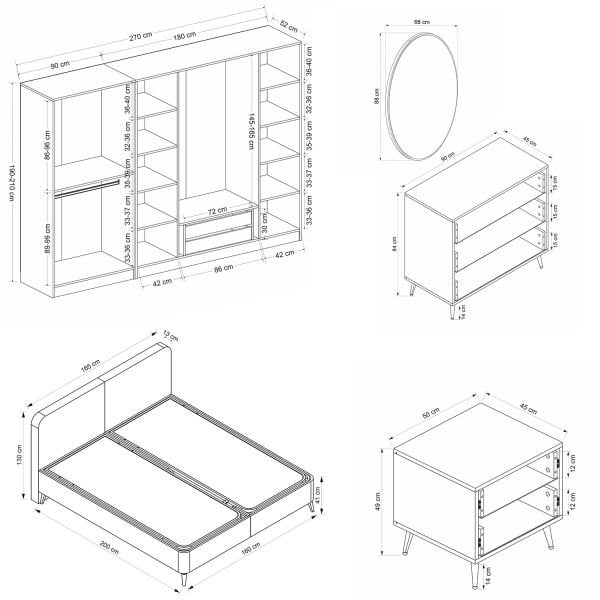 Pandora Yatak Odası Takımı - Beyaz