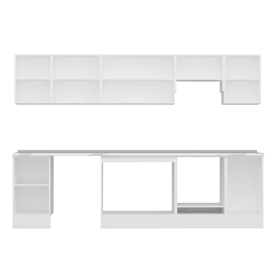 Alvinka 290X210 Cm High Gloss Mutfak Dolabı M-E80S45S45-1 High Gloss | Beyaz - Suntalam