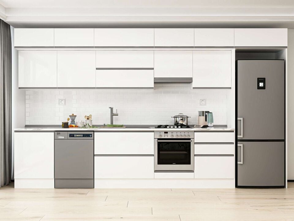 Alvinka 410X240 Cm High Gloss Mutfak Dolabı Mb-E90S60S60-1