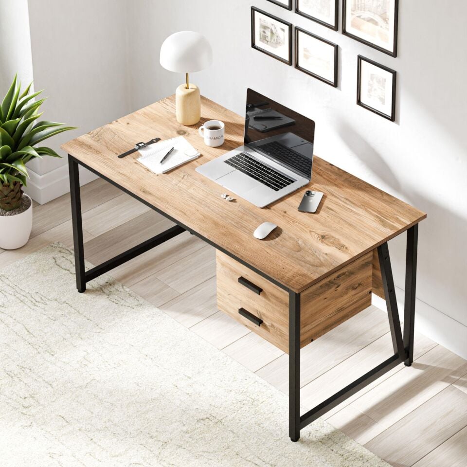 Cera MS2C Çalışma Masası, Ofis Masası - 2 Çekmeceli 70x140 cm - Çam