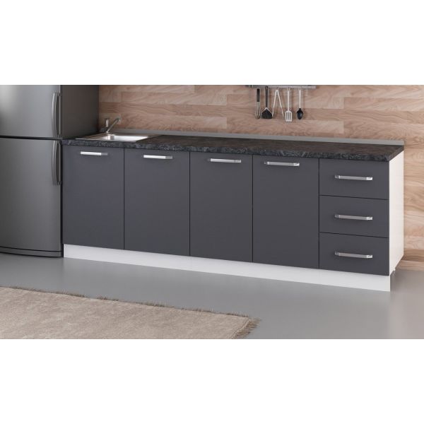 Minar 235 Cm Mutfak Dolabı Beyaz Antrasit 235-A1-Alt Modül