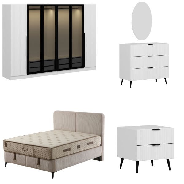 Plus Yatak Odası Takımı - Beyaz