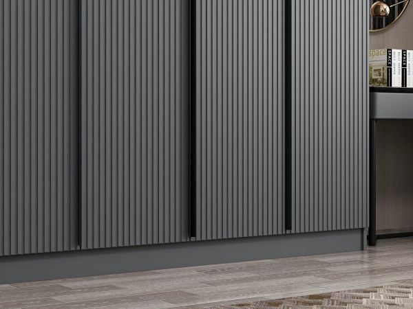 Kale Plus 7 Mebran Kapaklı 4Ç Dolap Antrasit Mebran