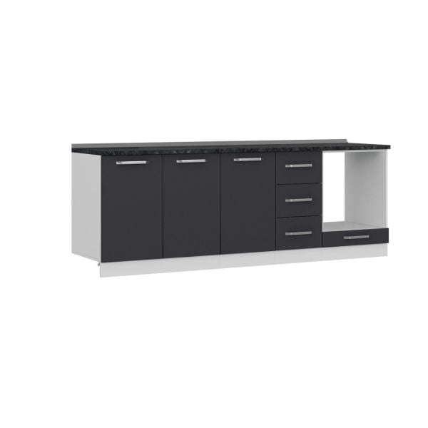 Minar 235 Cm Mutfak Dolabı Beyaz Antrasit 235-A3-Alt Modül