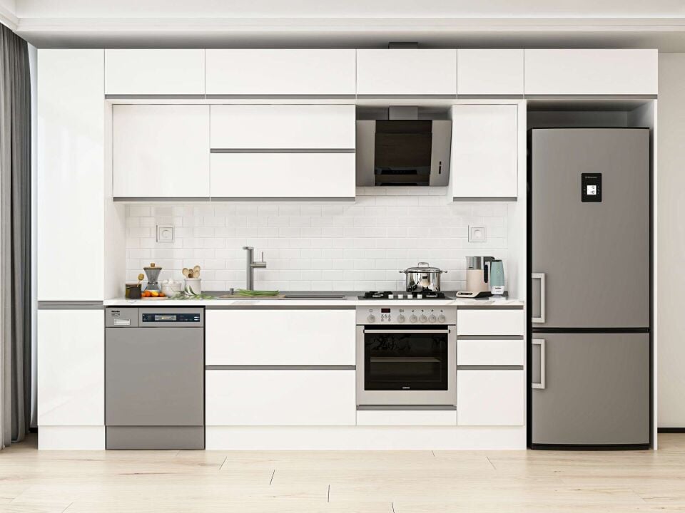 Alvinka 370X240 Cm High Gloss Mutfak Dolabı Mbb-E90B40S40-2