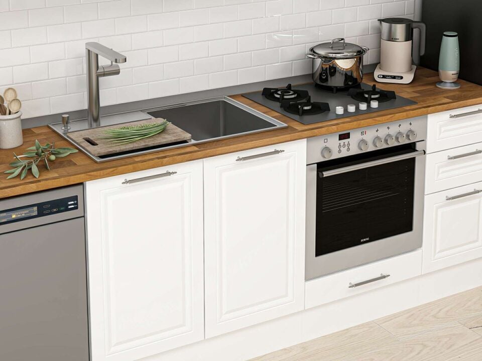 Alvinka 300X210 Cm Klasik Mebran Mutfak Dolabı Beyaz Beyaz M-E90S50S40-3