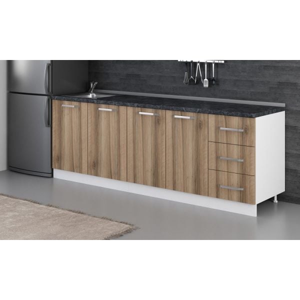 Minar 235 Cm Mutfak Dolabı Beyaz Dore 235-D1-Alt Modül