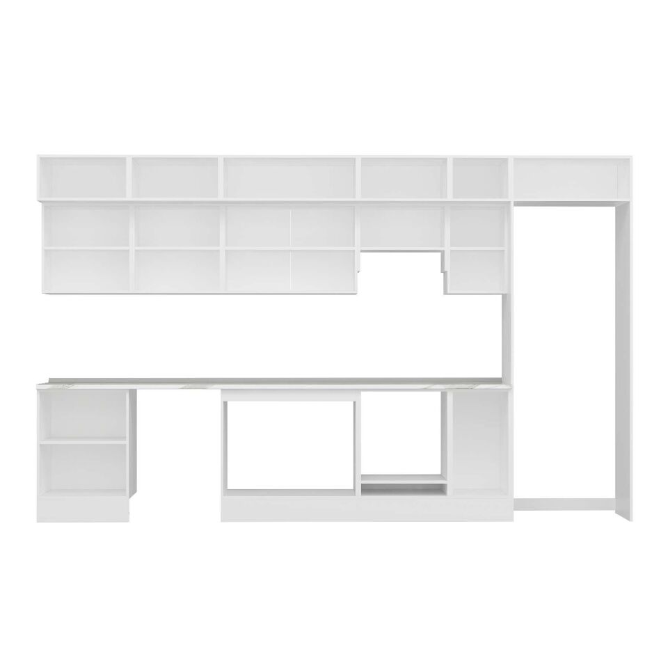 Alvinka 390X240 Cm High Gloss Mutfak Dolabı Mb-E90S60S40-1 High Gloss | Beyaz - Mdf