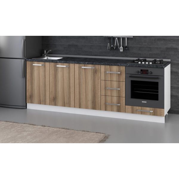 Minar 235 Cm Mutfak Dolabı Beyaz Dore 235-D3-Alt Modül