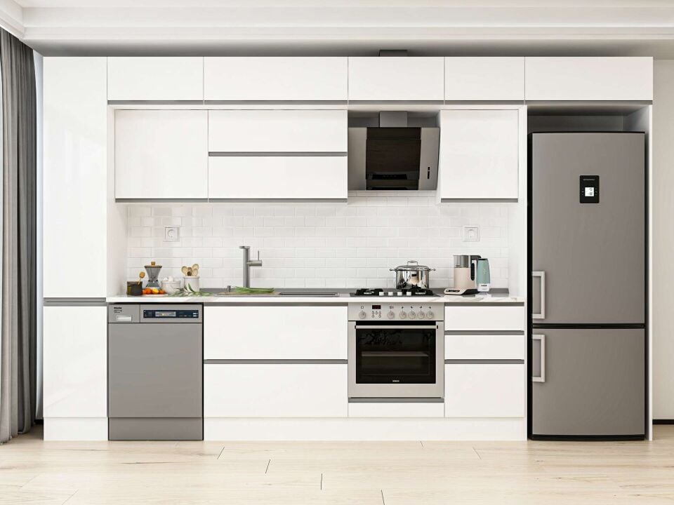 Alvinka 380X240 Cm High Gloss Mutfak Dolabı Mbb-E90B40S50-2