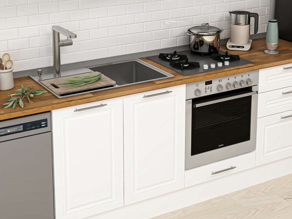 Alvinka 320X210 Cm Klasik Mebran Mutfak Dolabı Beyaz Beyaz M-E90S50S60-1