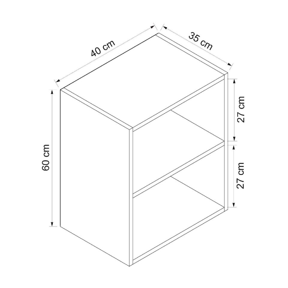 Alvinka Mutfak Modül Mbr_C Üst 1Dk1R 40-H60Cm Dolap Beyaz Beyaz Mdf