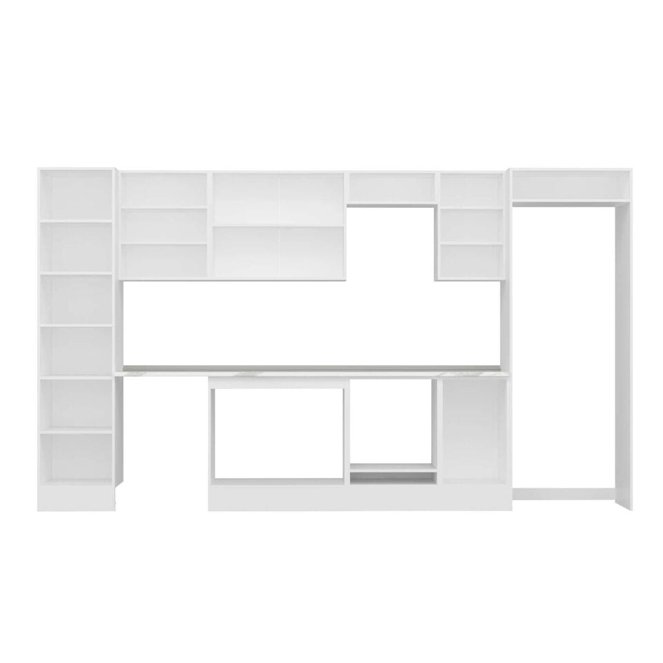 Alvinka 375X222 Cm High Gloss Mutfak Dolabı Mbb-E80B50S45-2 High Gloss | Beyaz - Mdf