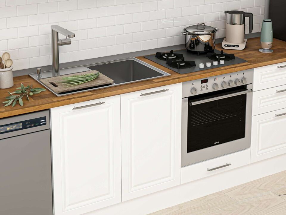 Alvinka 320X210 Cm Klasik Mebran Mutfak Dolabı Beyaz Beyaz M-E90S50S60-3