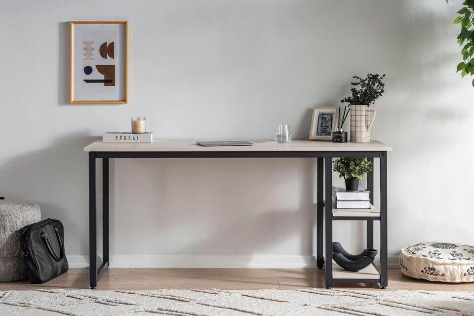 Ceramical MSRT Çalışma Masası - 60x160 cm - Vizon Bej