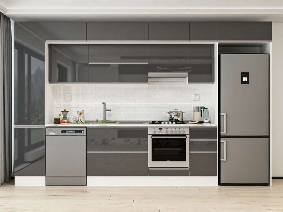 Alvinka 375X240 Cm High Gloss Mutfak Dolabı Mbb-E90B45S40-1