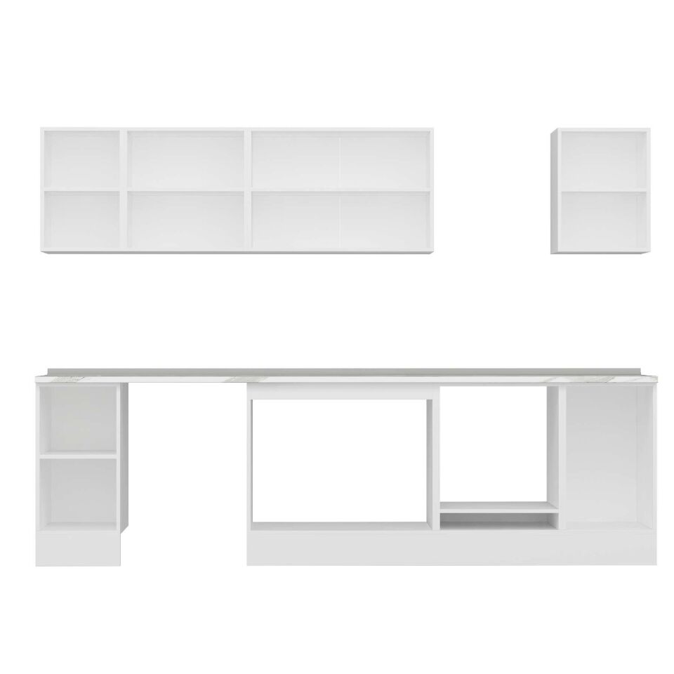 Alvinka 285X210 Cm Klasik Mebran Mutfak Dolabı M-E80S40S45-3 Mebran | Antrasit - Suntalam