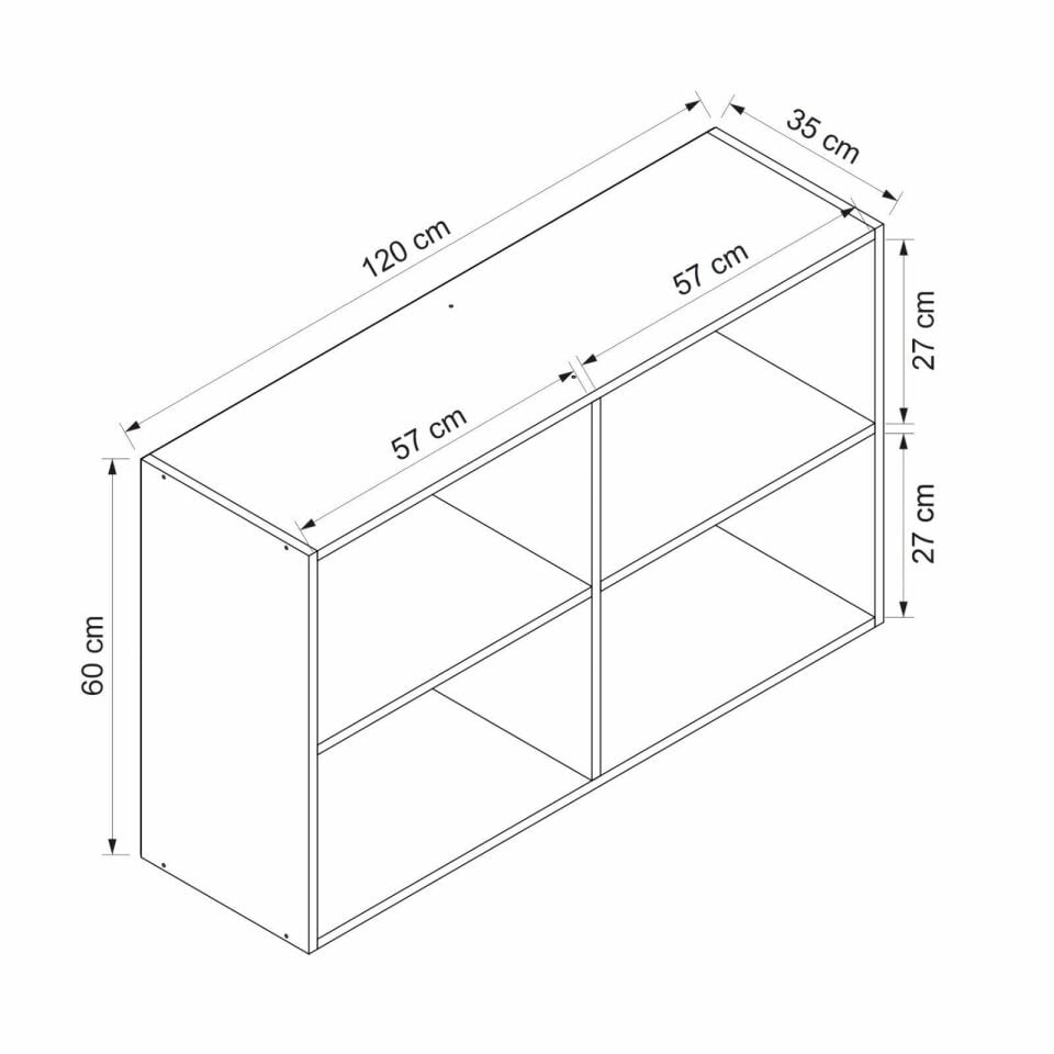 Alvinka Mutfak Modül Mbr_A Üst 2Dk1R 120-H60Cm Dolap Beyaz Beyaz