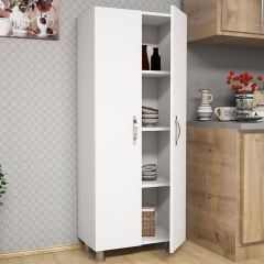 Minar 2 Kapaklı Çok Amaçlı 150 cm Boy Dolabı - Beyaz