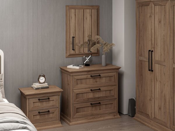 Retro Yatak Odası Takımı - Rahle Ceviz