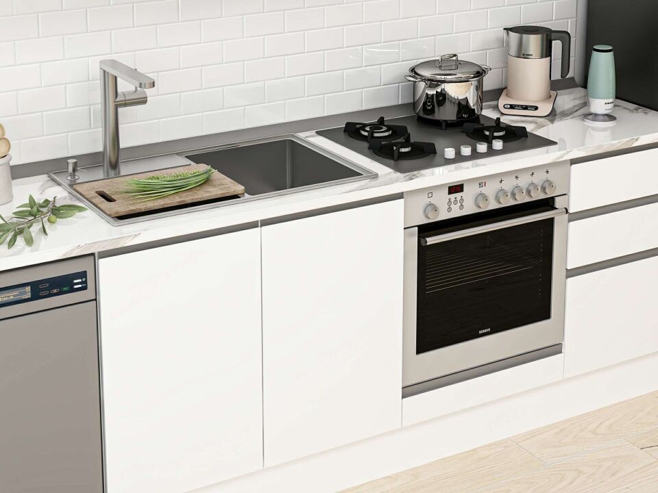Alvinka 295X210 Cm High Gloss Mutfak Dolabı M-E80S45S50-2 High Gloss | Beyaz - Mdf