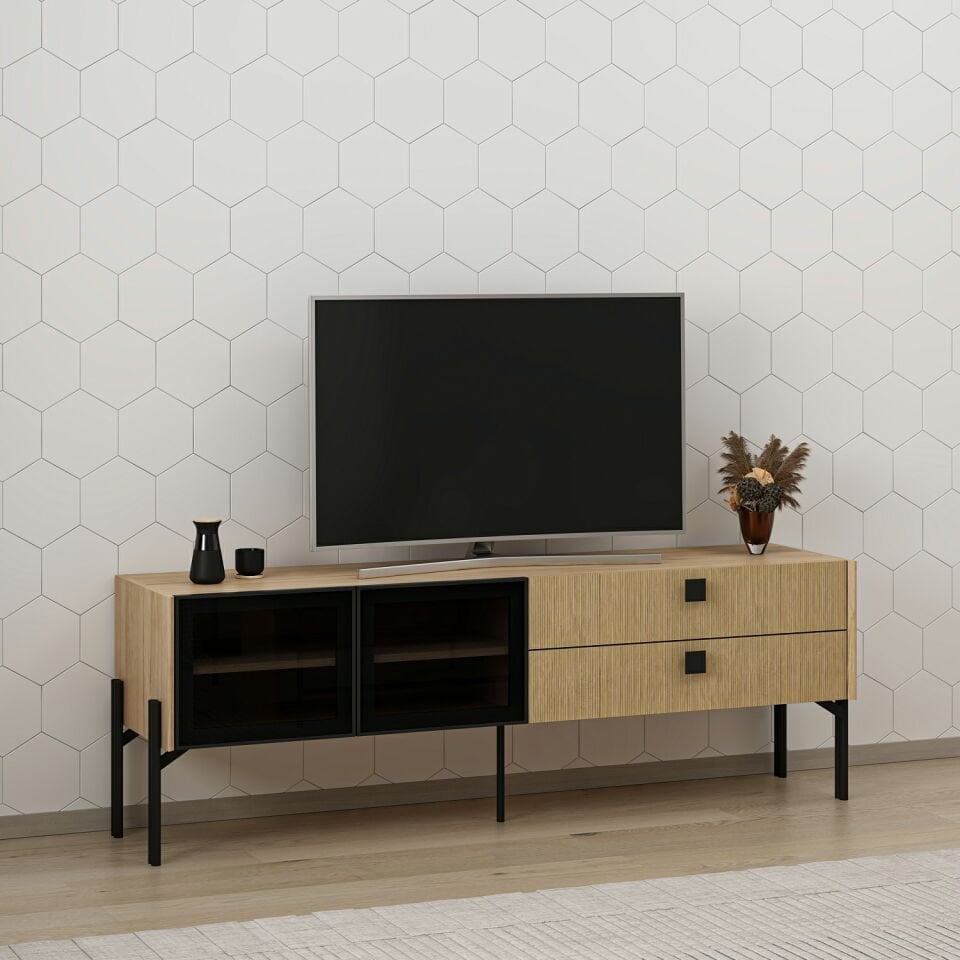 Maren Tv Ünitesi 2Cam Kpk 2Ç Metal Ayak-Sepet-G.Yunus