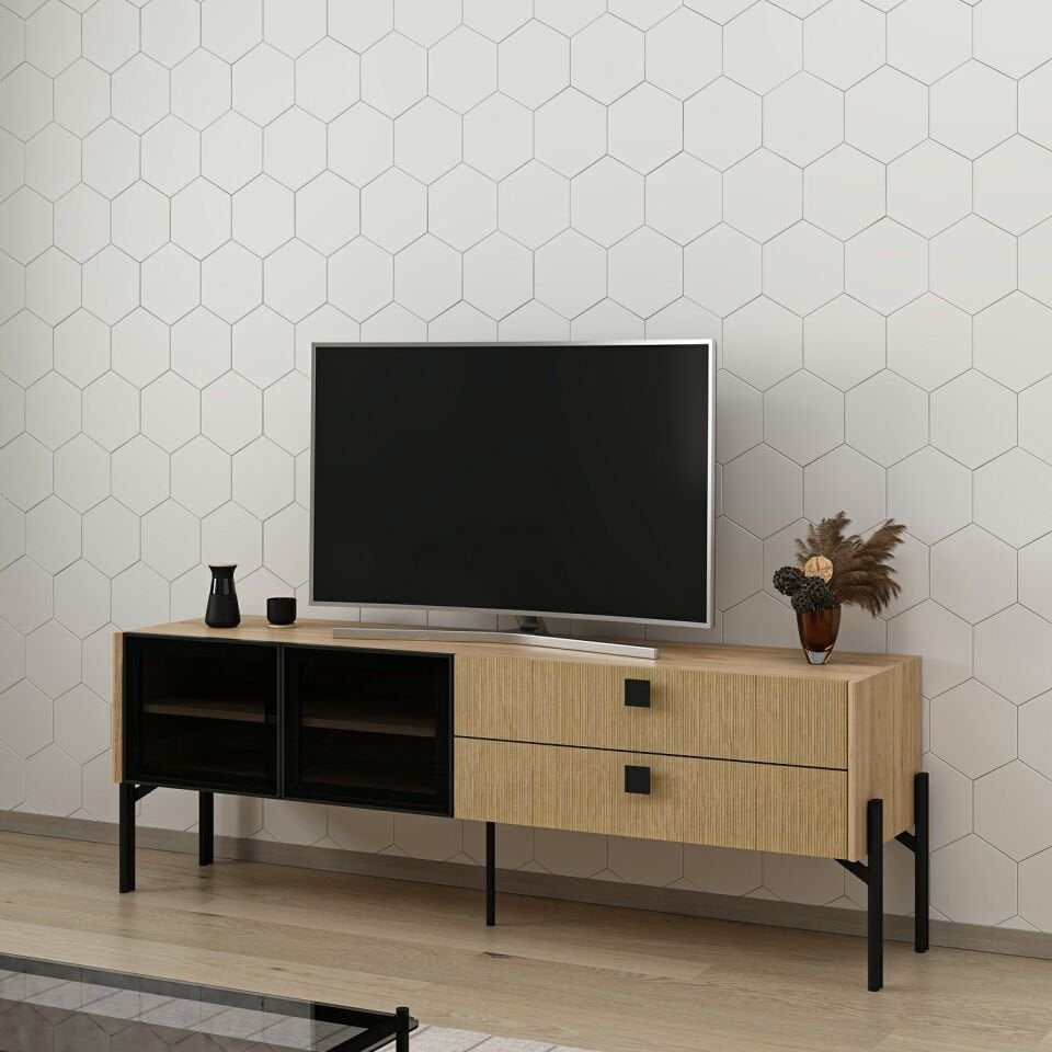 Maren Tv Ünitesi 2Cam Kpk 2Ç Metal Ayak-Sepet-G.Yunus