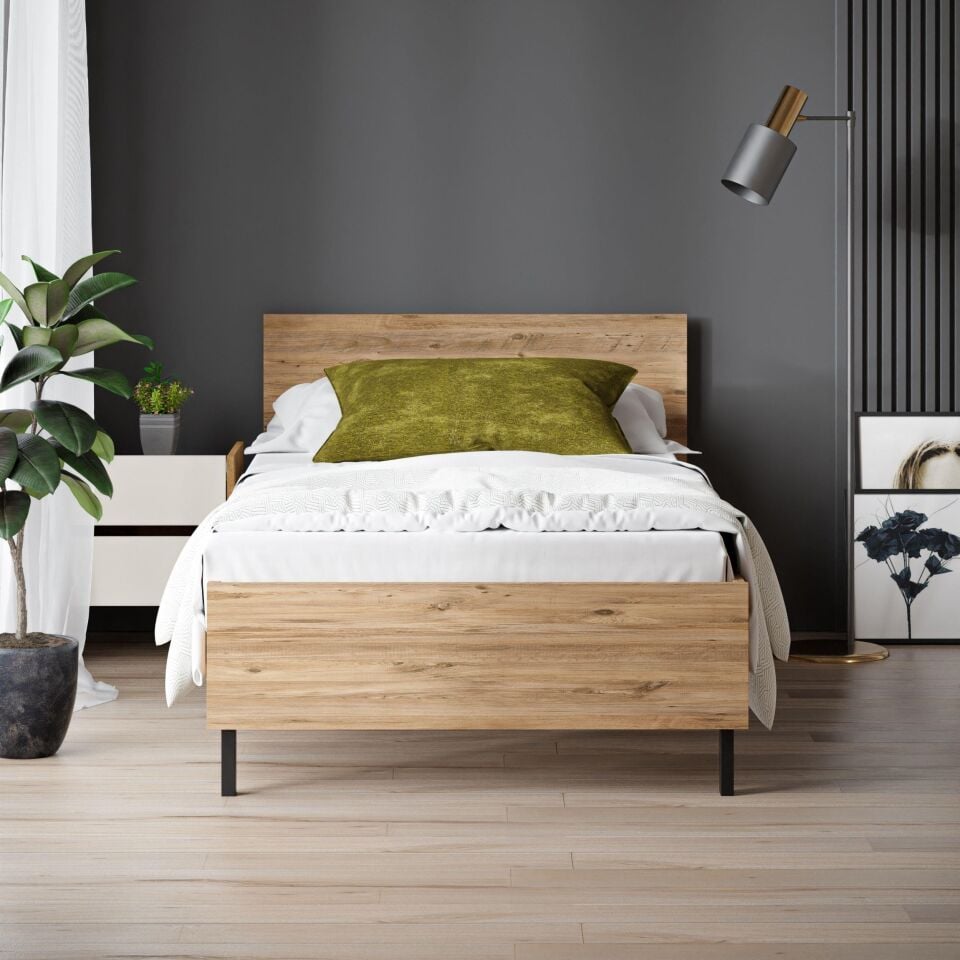 Ceramical KR1 Tek Kişilik Karyola - 90x190 - Çam