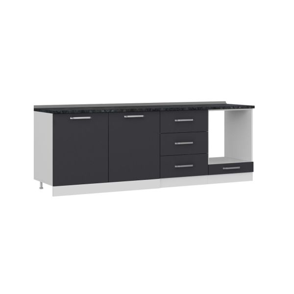 Minar 240 Cm Mutfak Dolabı Beyaz Antrasit 240-A7-Alt Modül