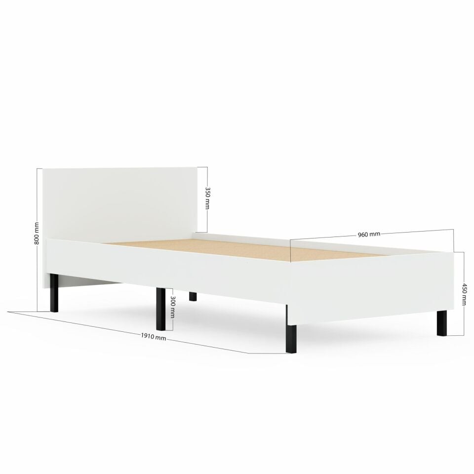 Ceramical KR1 Tek Kişilik Karyola - 90x190 - Beyaz