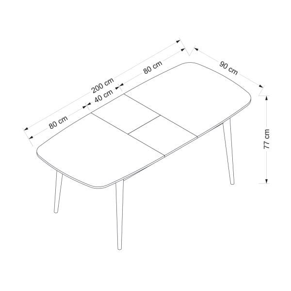 Kale Luxe Açılır Yemek Masası - Kumtaşı