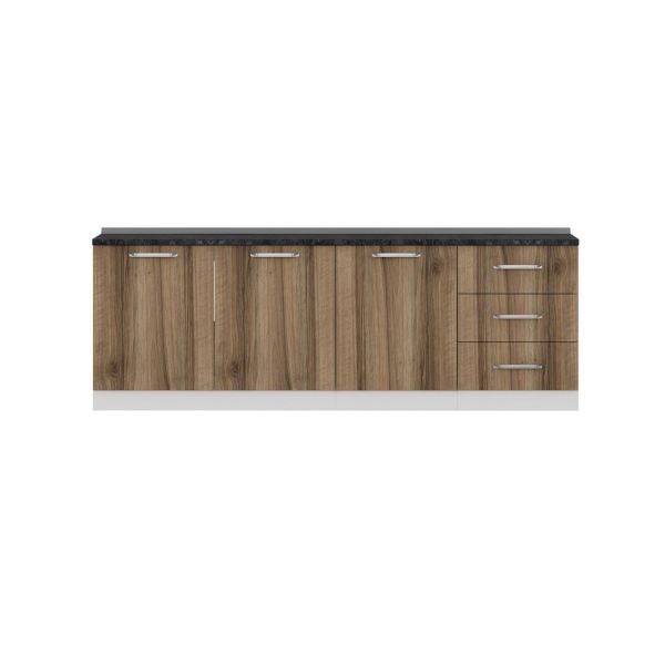 Minar 240 Cm Mutfak Dolabı Beyaz Dore 240-D3-Alt Modül