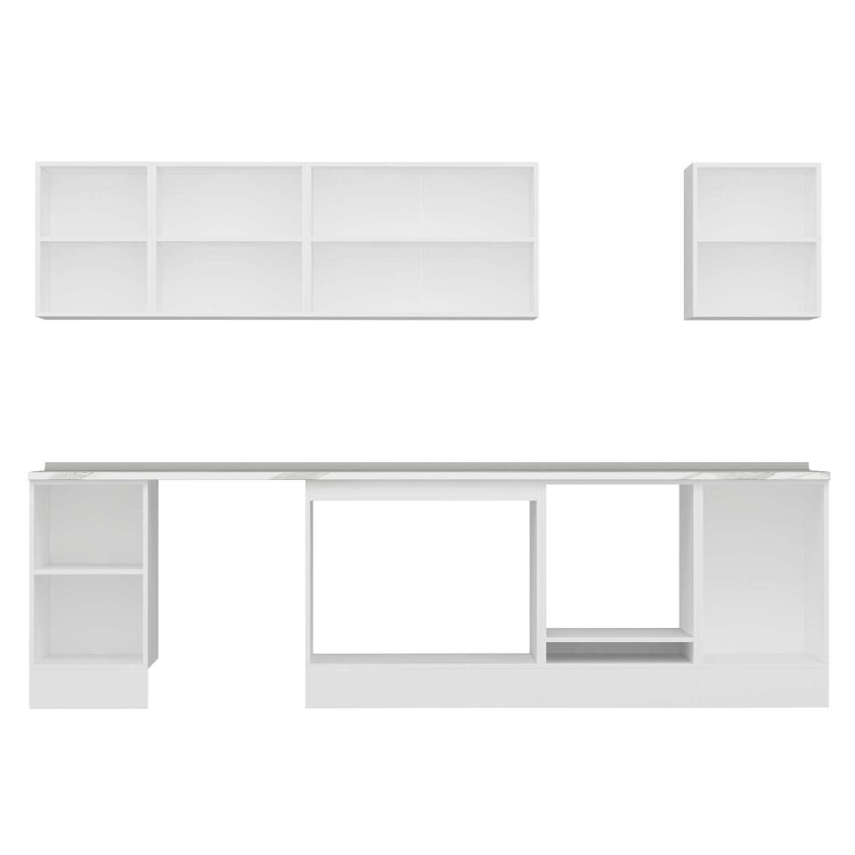 Alvinka 295X210 Cm High Gloss Mutfak Dolabı M-E80S45S50-3 High Gloss | Antrasit - Suntalam