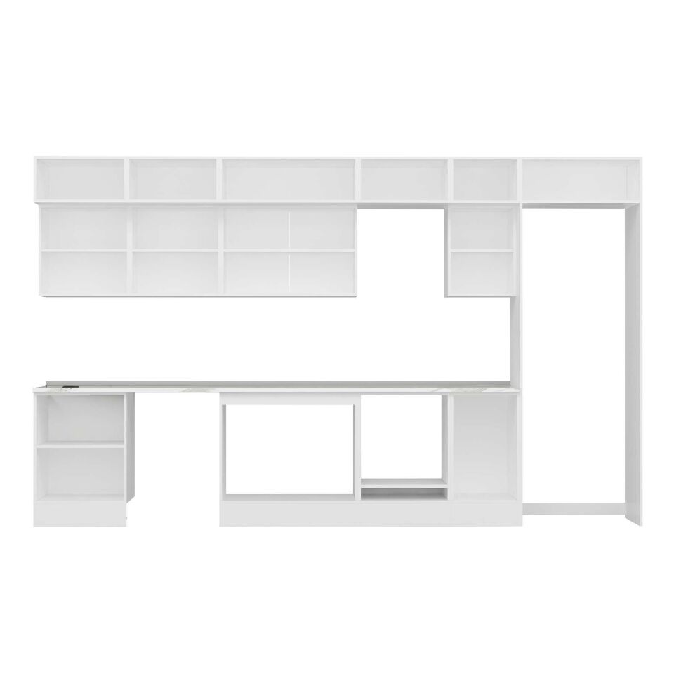 Alvinka 395X240 Cm High Gloss Mutfak Dolabı Mb-E90S60S45-2 High Gloss | Antrasit - Suntalam