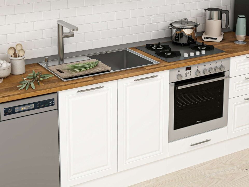 Alvinka 320X210 Cm Klasik Mebran Mutfak Dolabı Beyaz Beyaz M-E90S60S50-3