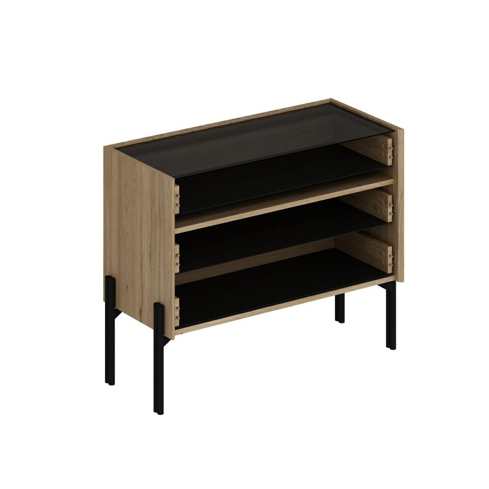 Maren Şifonyer 3Ç Camlı Metal Ayaklı-Sepet-G.Yunus