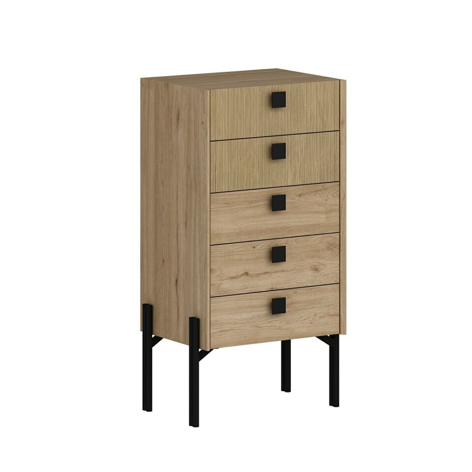 Maren Yüksek Şifonyer 5Ç Metal Ayaklı-Sepet-G.Yunus