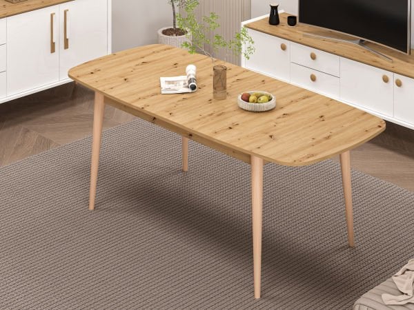 Mitra Açılır Yemek Masası - Artisan/Ahşap Ayak