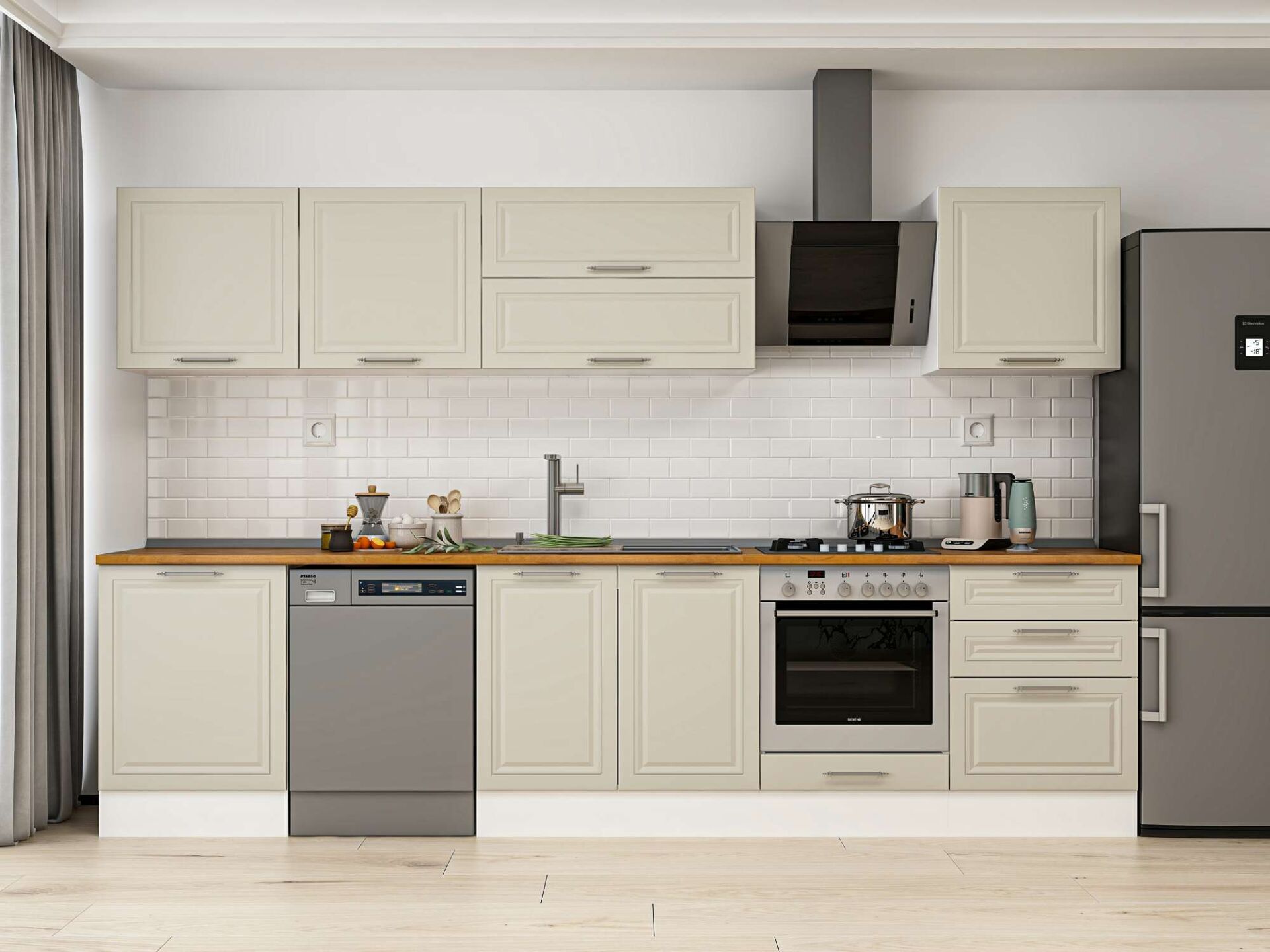 Alvinka 330X210 Cm Klasik Mebran Mutfak Dolabı M-E90S60S60-2