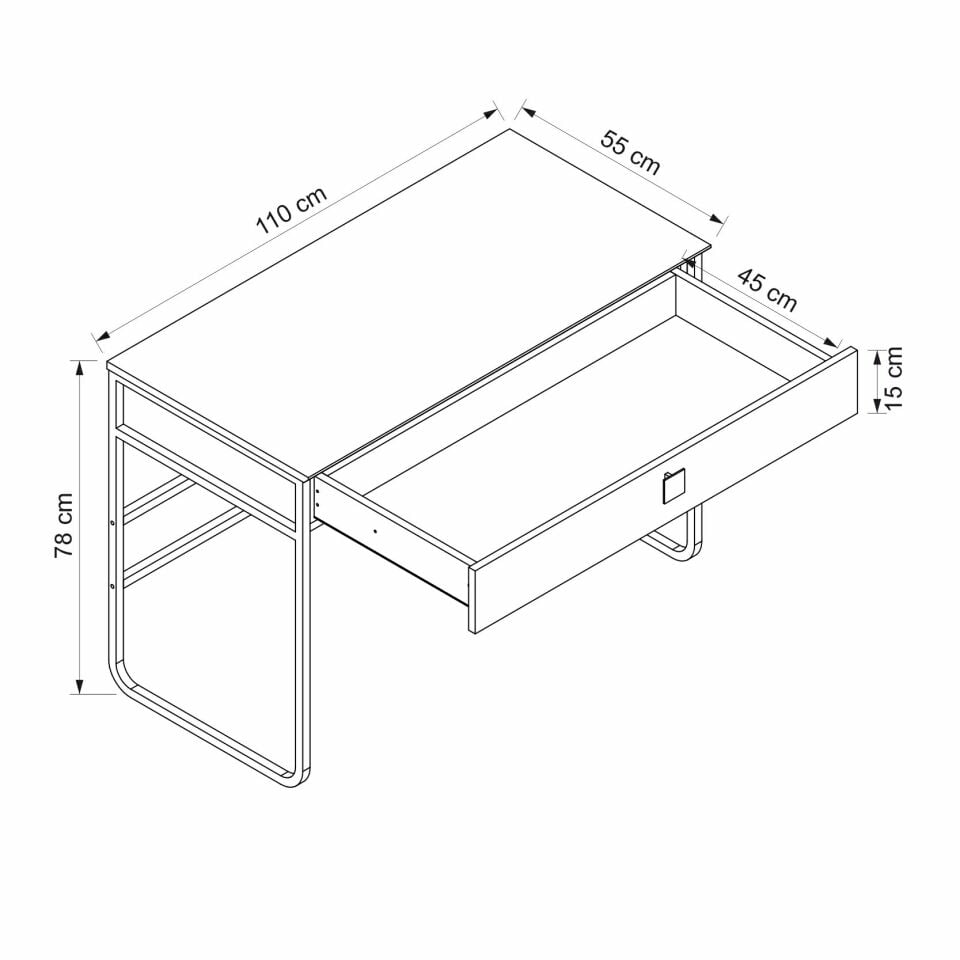Maren Makyaj Masası Cnc Metal Ayak-Sepet-G.Yunus