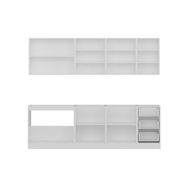 Minar 255 Cm Mutfak Dolabı Beyaz Antrasit 255-A1