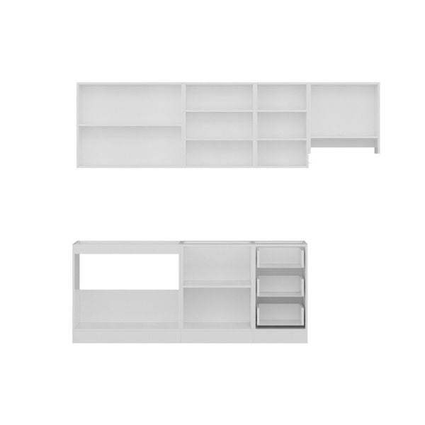 Minar 255 Cm Mutfak Dolabı Beyaz Antrasit 255-A4