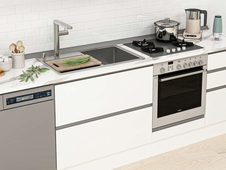 Alvinka 400X240 Cm High Gloss Mutfak Dolabı Mb-E90S60S50-1 High Gloss | Beyaz - Mdf