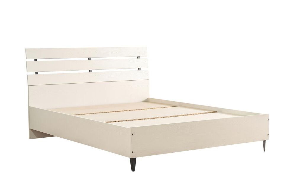 Ceramical KR2 Ahşap Başlıklı Bazasız Karyola - 160x200 - Vizon Bej