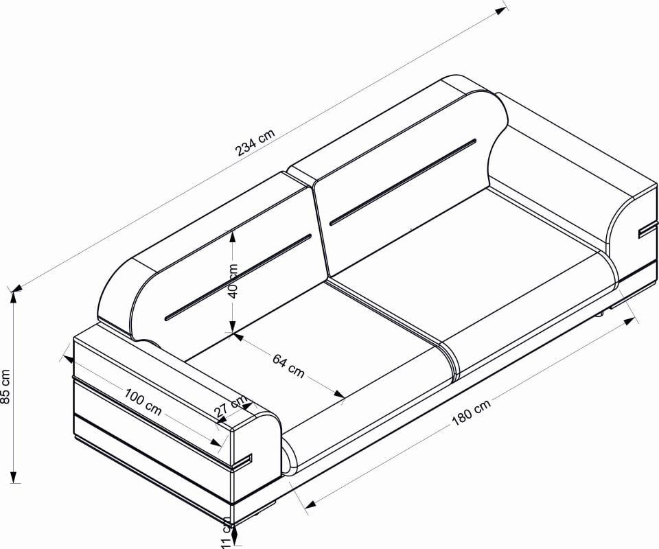 Star 3'lü Koltuk Ayak Siyah